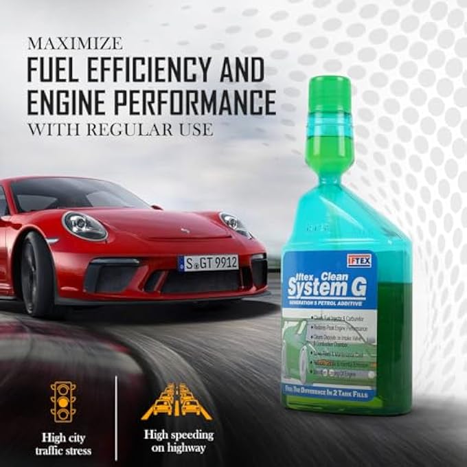 Iftex نظام نظيف G مضاف للبنزين لجميع سيارات البنزين (عبوة من 2)(200 مل) / معالجة وقود البنزين ومنظف الحقن لتنظيف الرواسب وتحسين استهلاك السيارات البنزين (200 مل) - Image 4